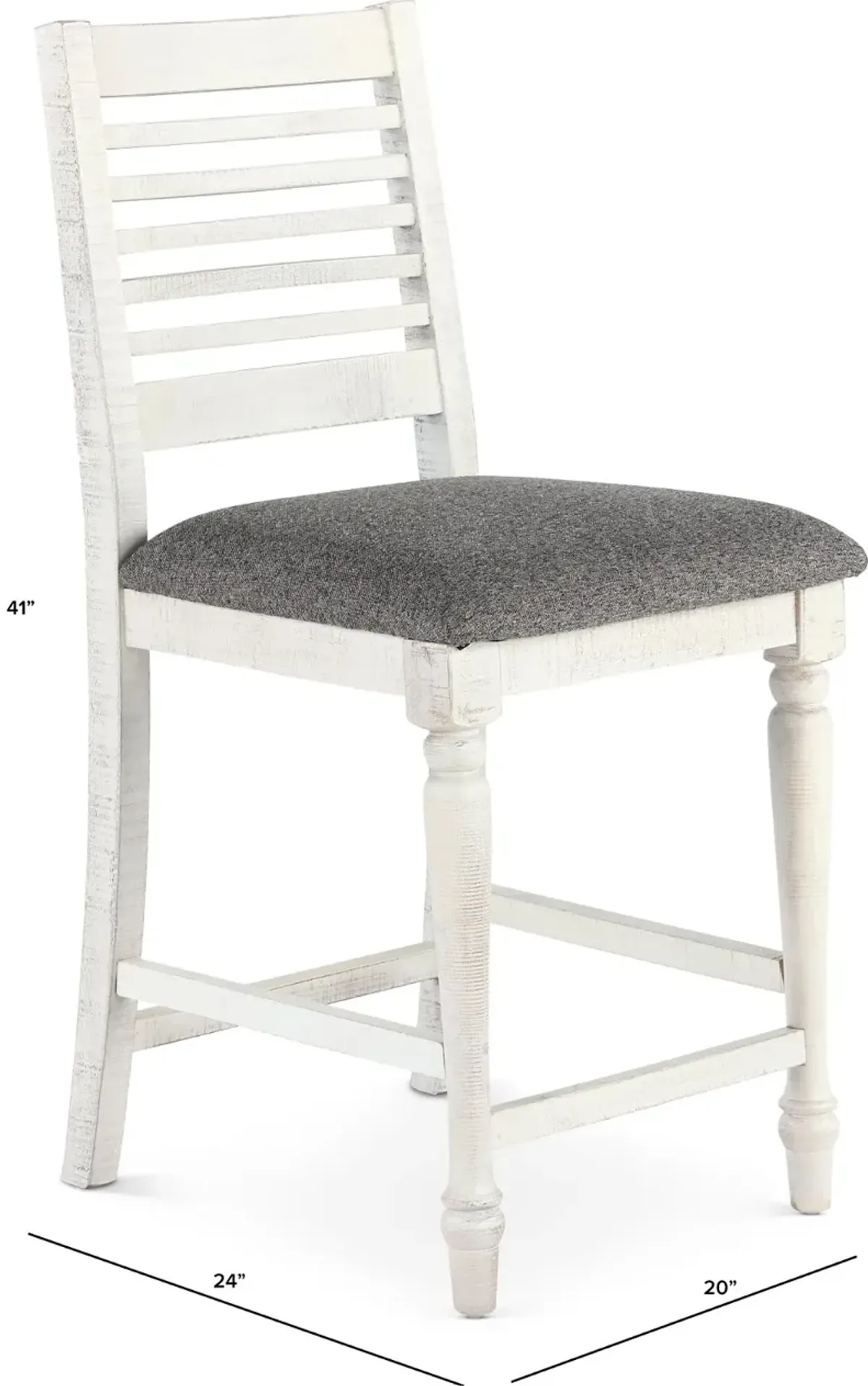 Clabria White Counter Height Stool