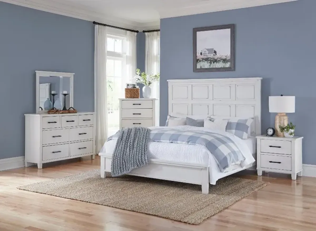 Laurelville White King Bed