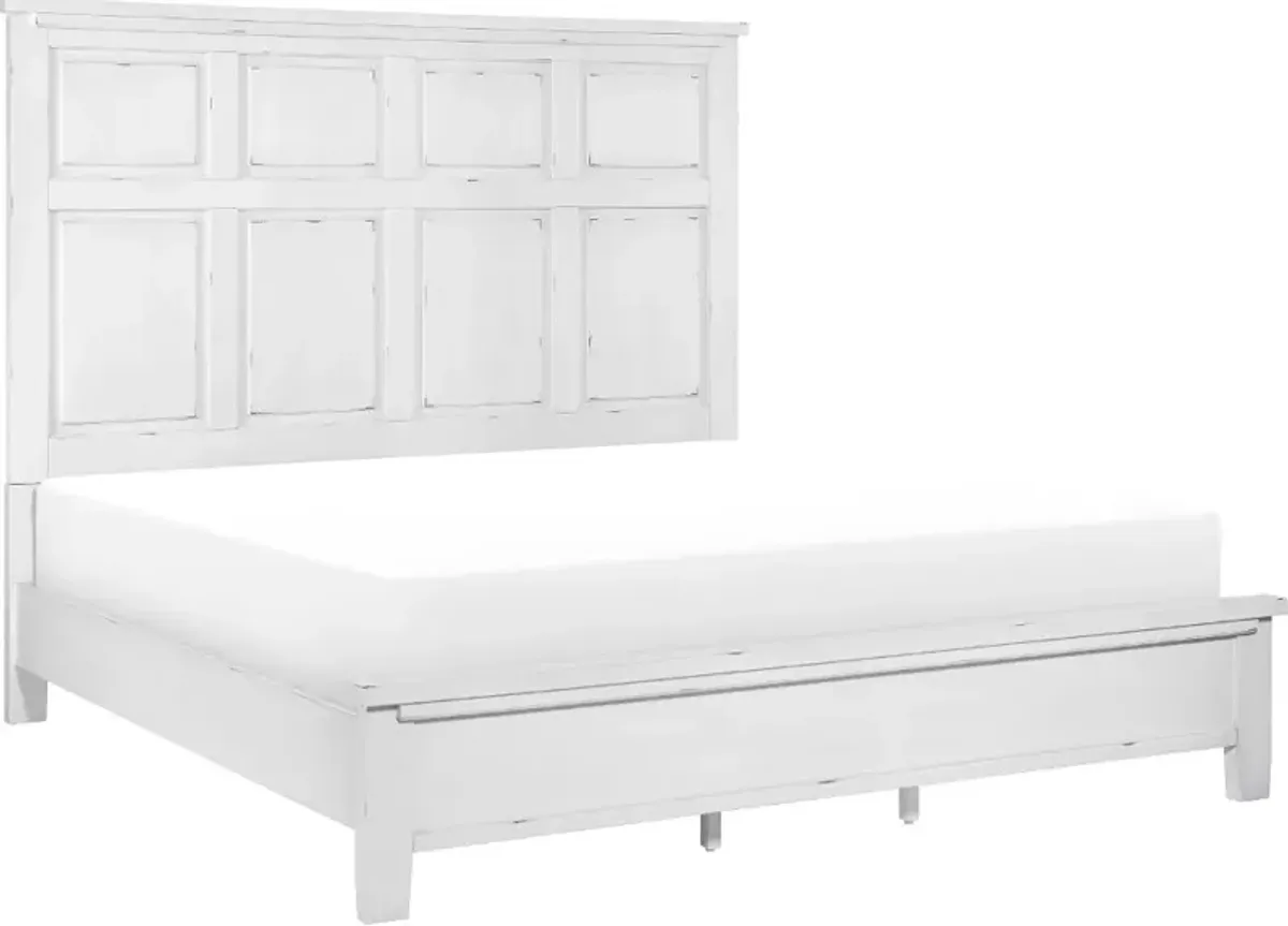 Laurelville White King Bed