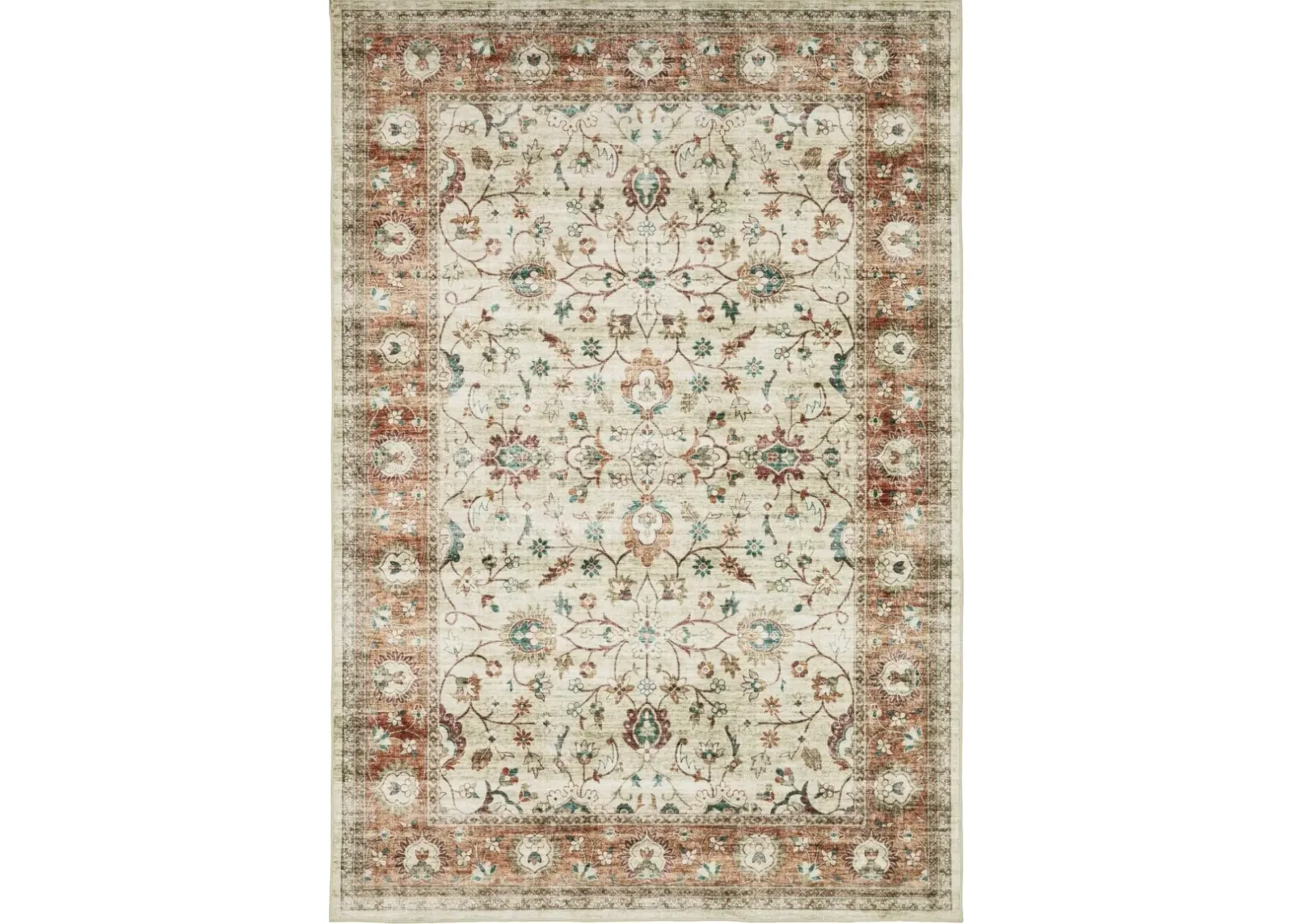 Sumter 2 x 3 Rust and Ivory Washable Rug