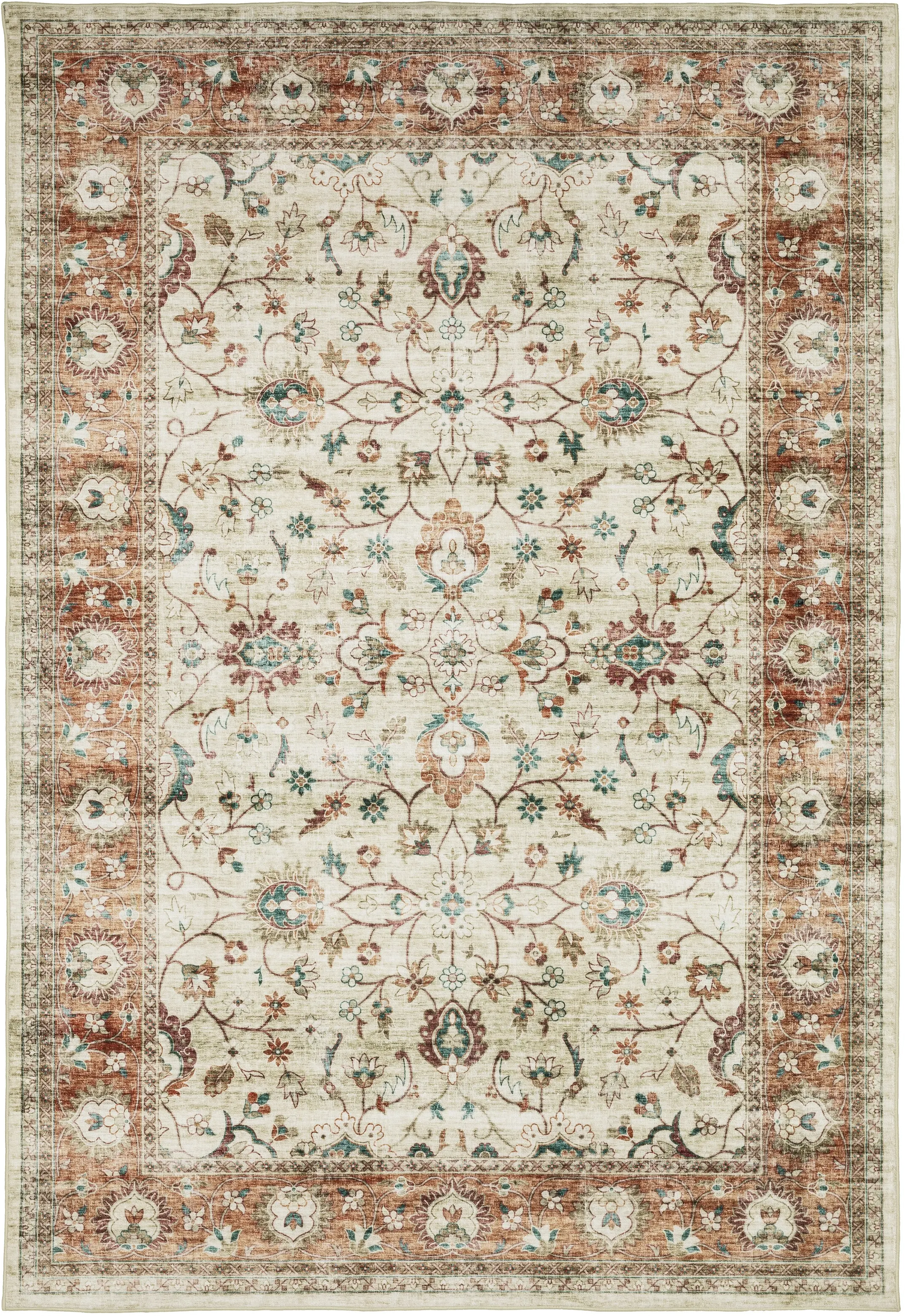 Sumter 8 x 10 Rust and Ivory Washable Rug