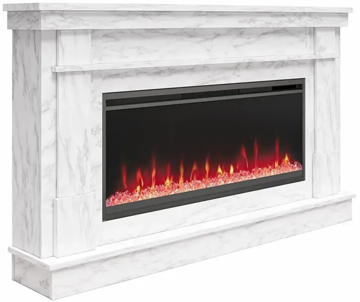 Waverly White Mantel with Electric Fireplace