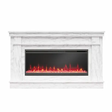 Waverly White Mantel with Electric Fireplace