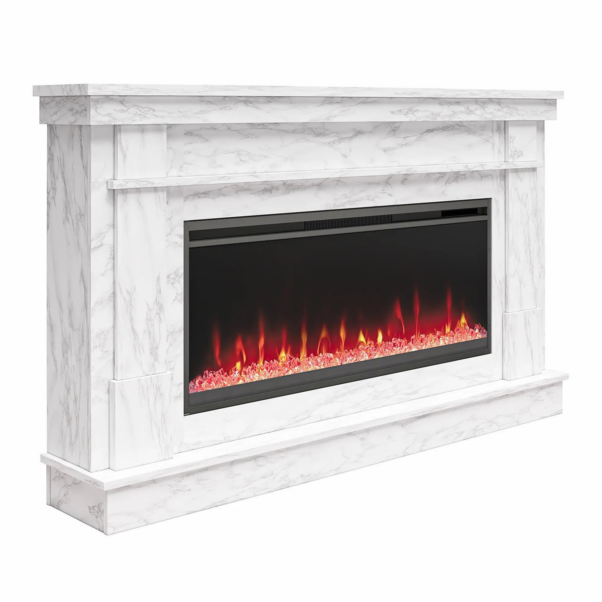Waverly White Mantel with Electric Fireplace