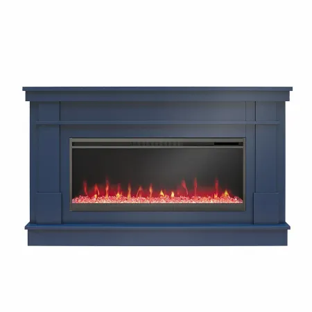 Waverly Navy Mantel with Electric Fireplace