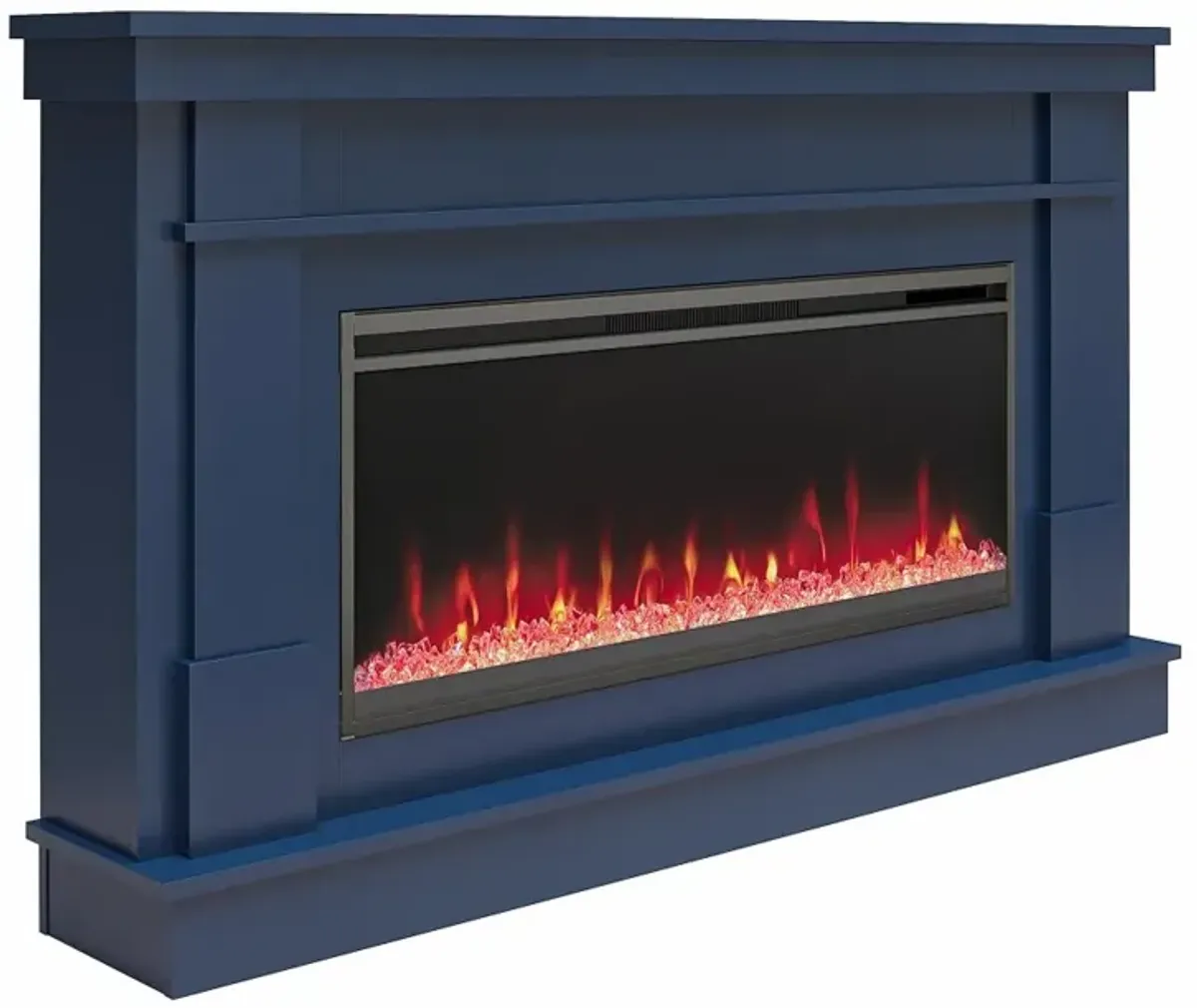 Waverly Navy Mantel with Electric Fireplace