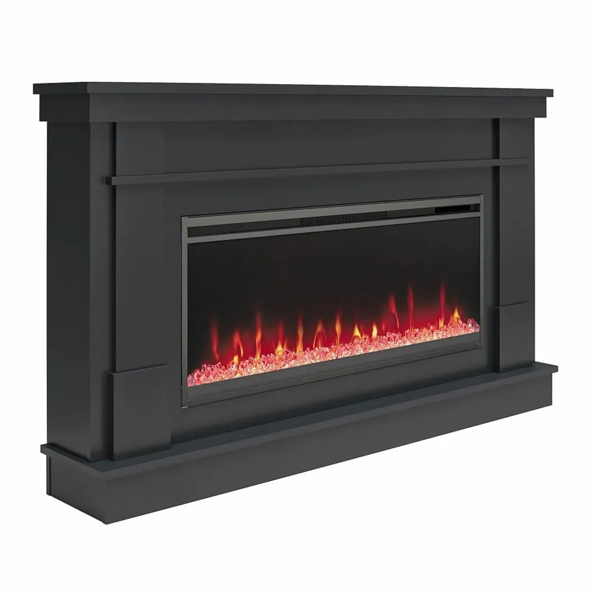 Waverly Black Mantel with Electric Fireplace