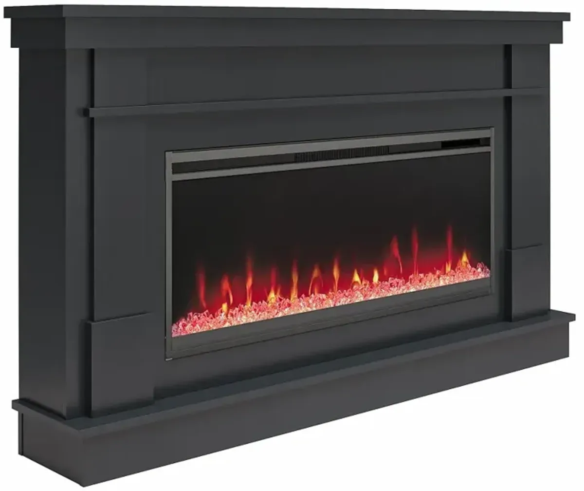 Waverly Black Mantel with Electric Fireplace