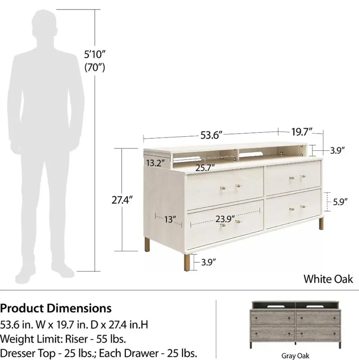 Kalissa White Oak Media Dresser