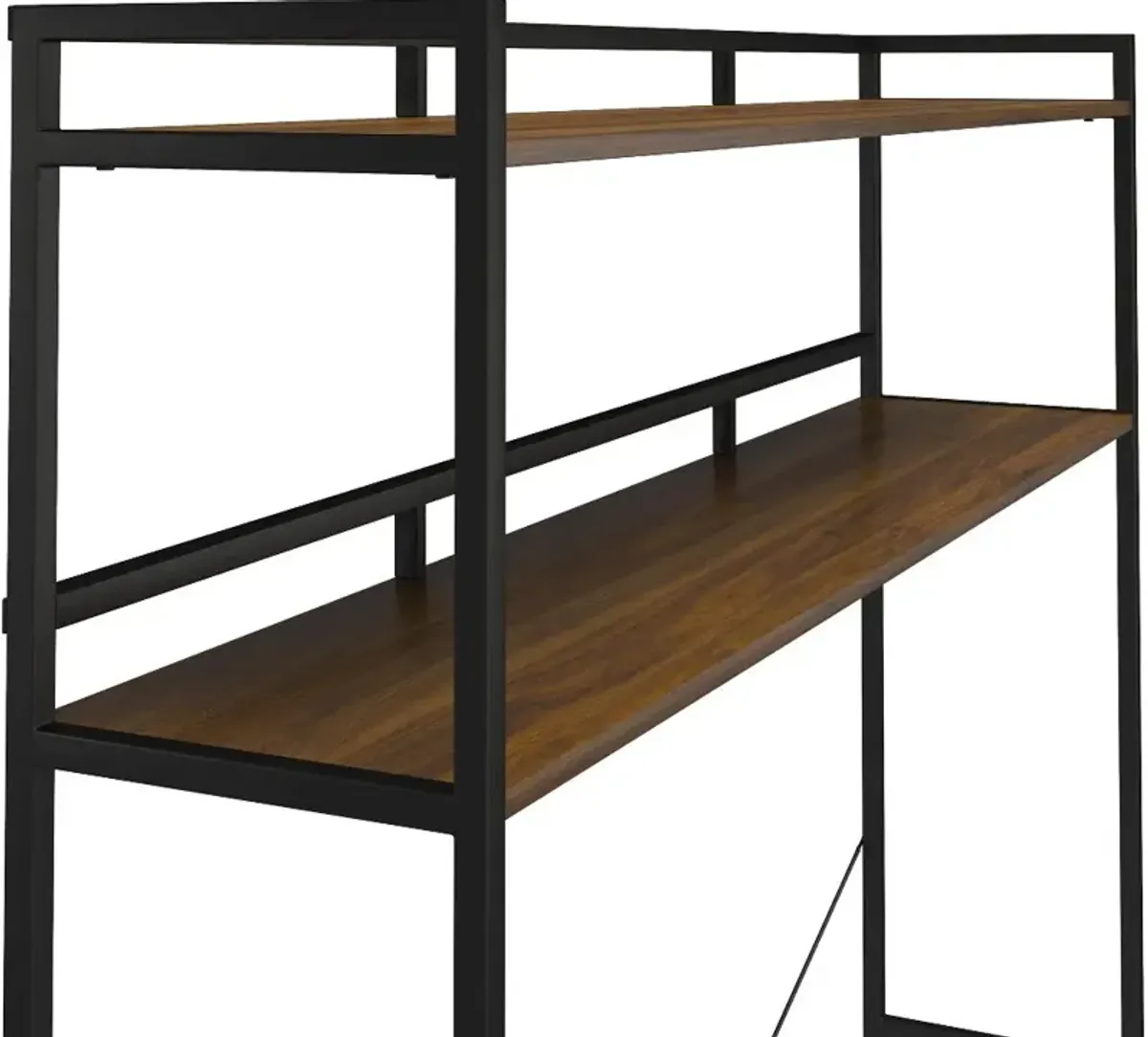 Beverly Walnut & Black Over-The-Bed Storage for Full Beds