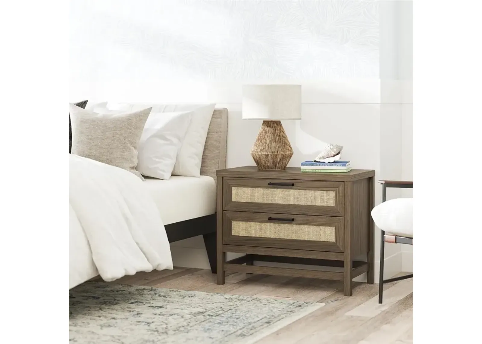 Lennon Brown 2-Drawer Nightstand