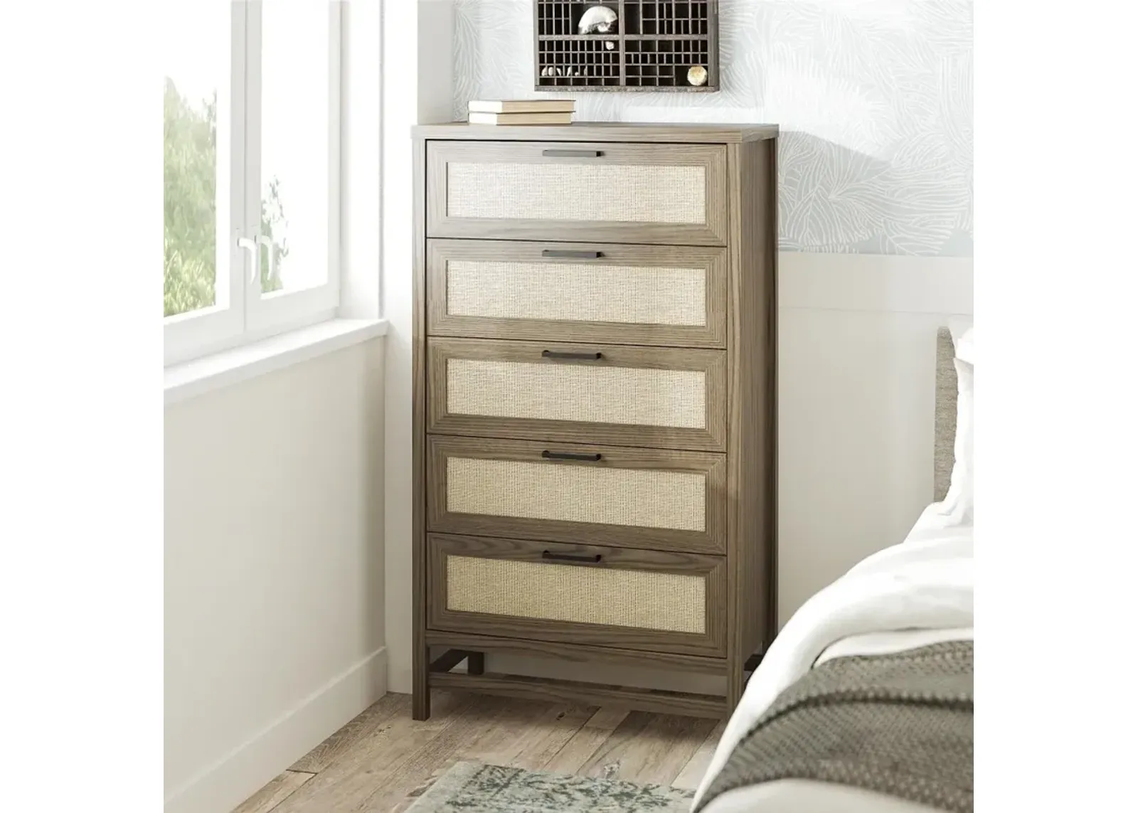 Lennon Brown Five Drawer Chest of Drawers