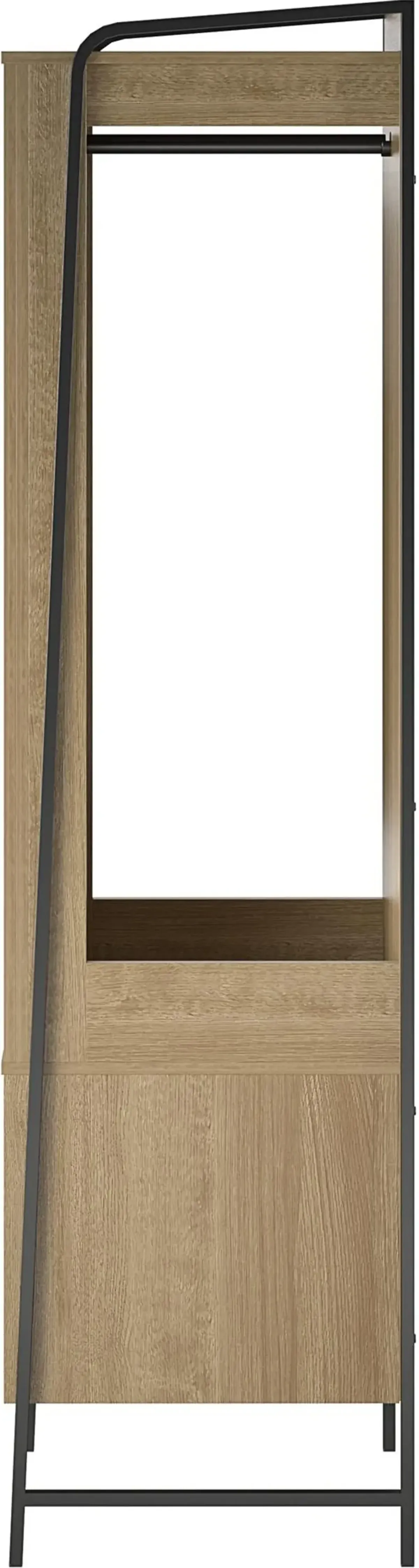 Bushwick Natural Wardrobe with Mirror