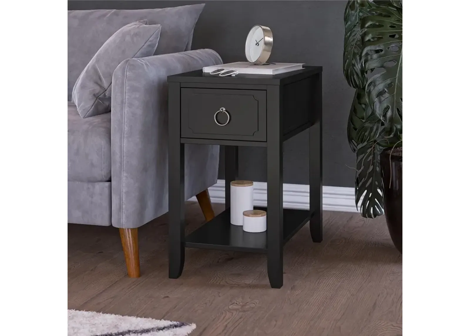 Majesty Black Narrow Side Table