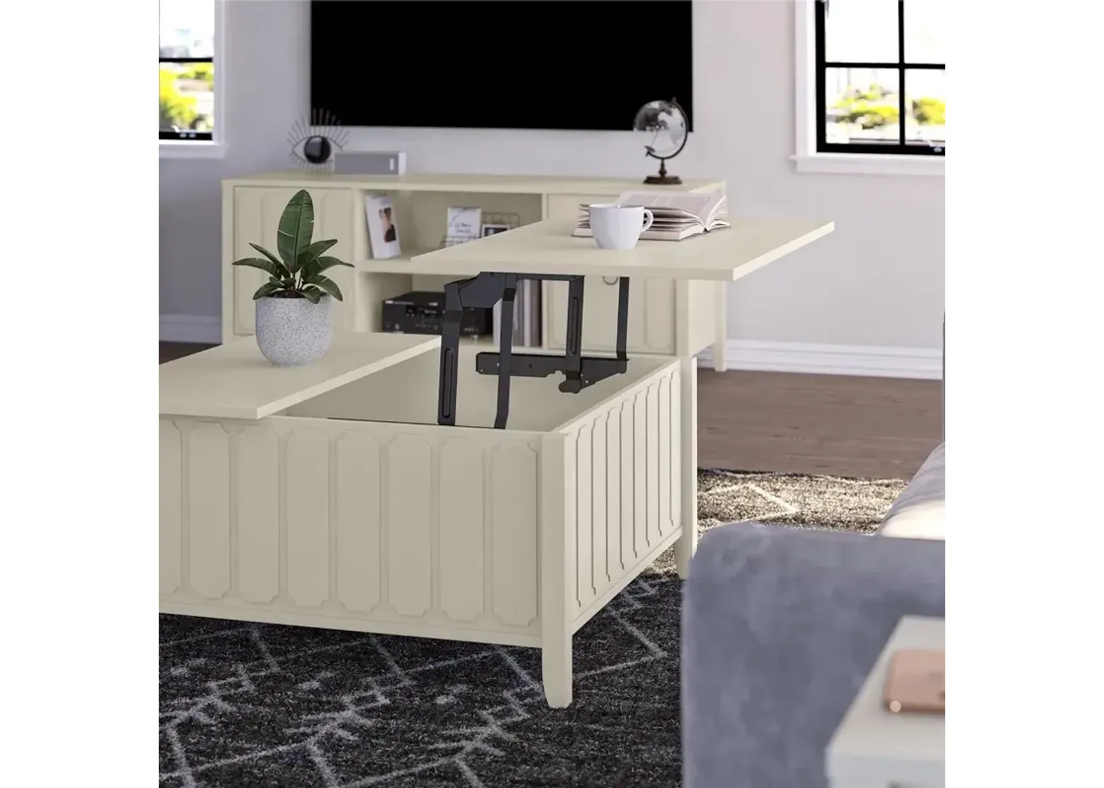 Majesty White Lift Top Coffee Table