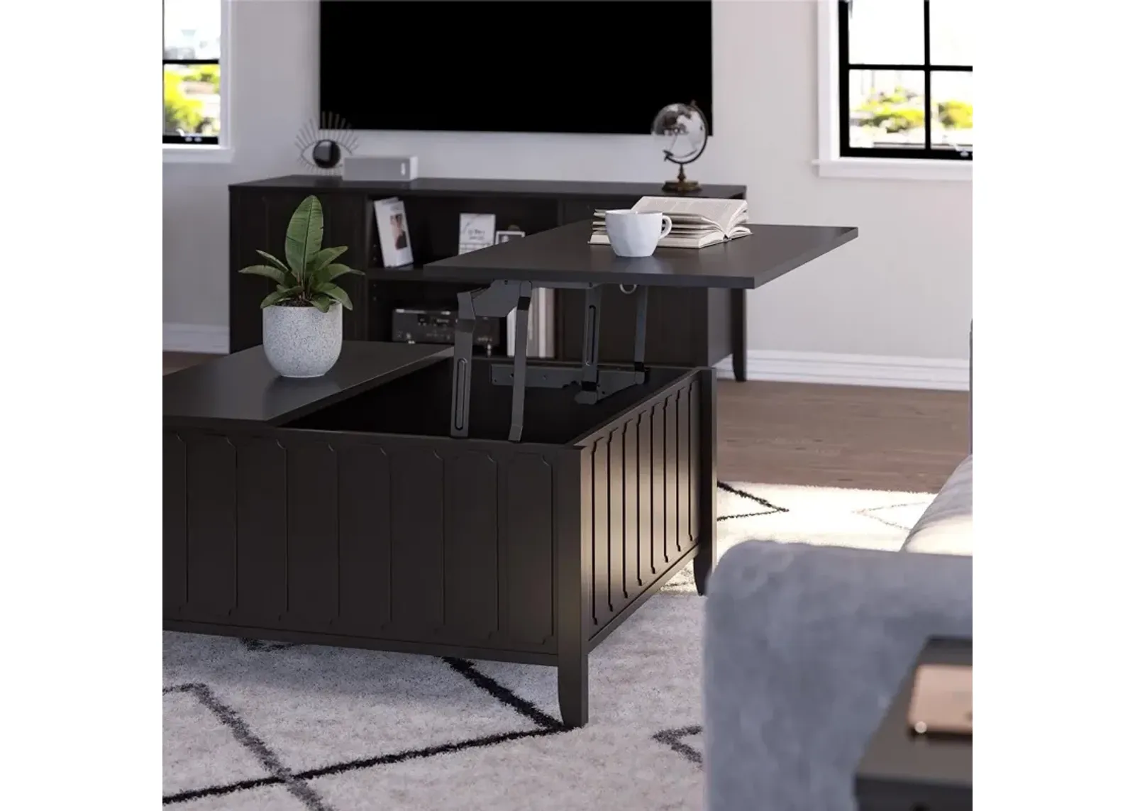 Majesty Black Lift Top Coffee Table