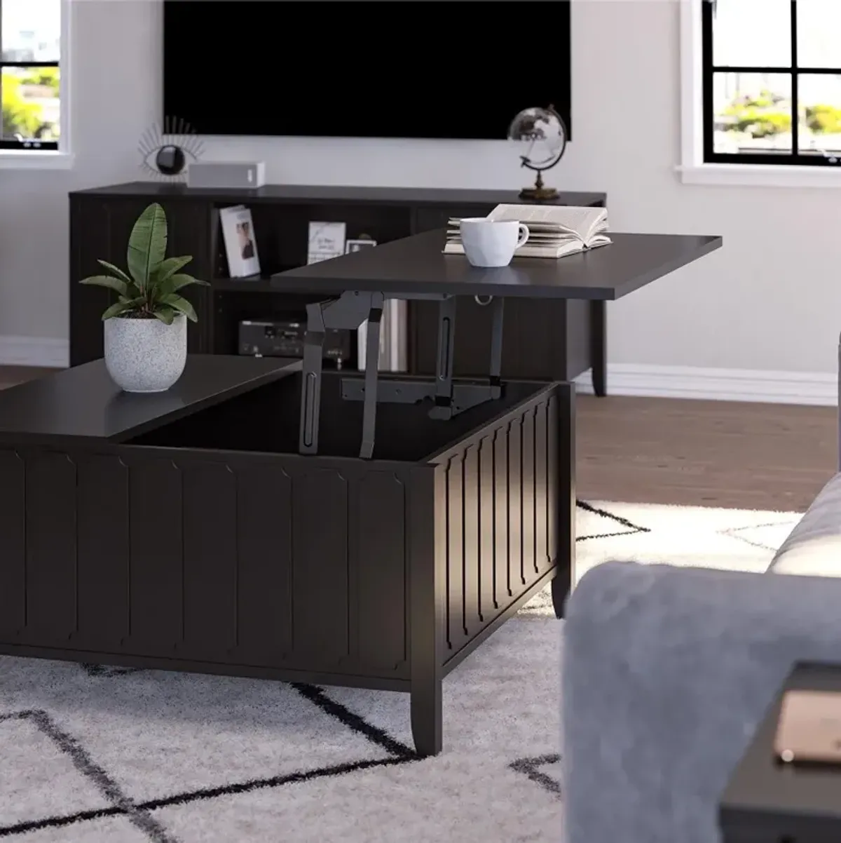 Majesty Black Lift Top Coffee Table