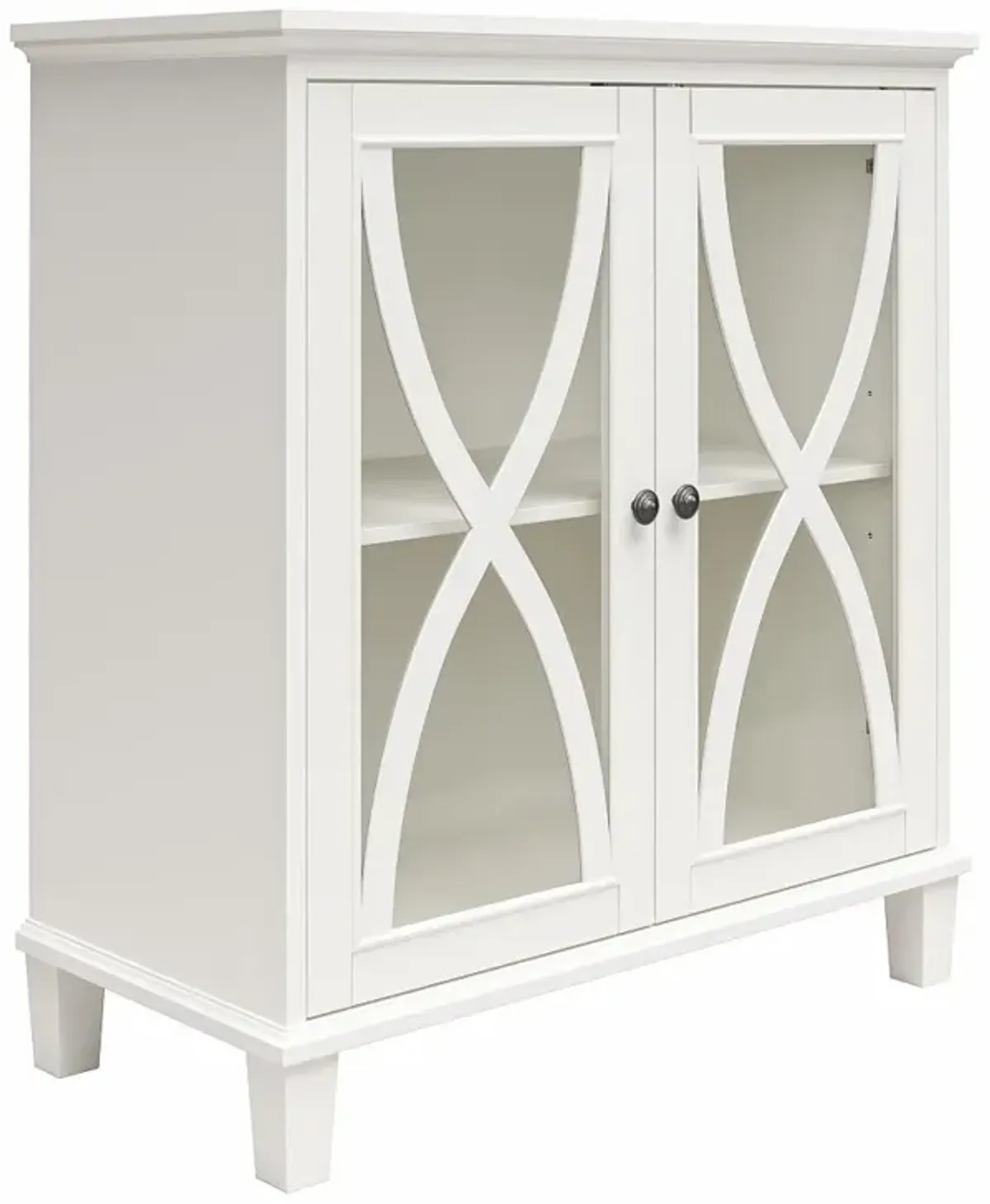 Celeste White Accent Cabinet with Glass Doors