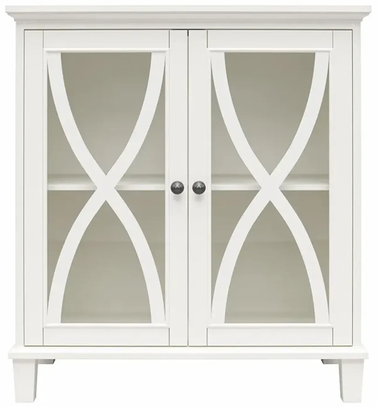 Celeste White Accent Cabinet with Glass Doors