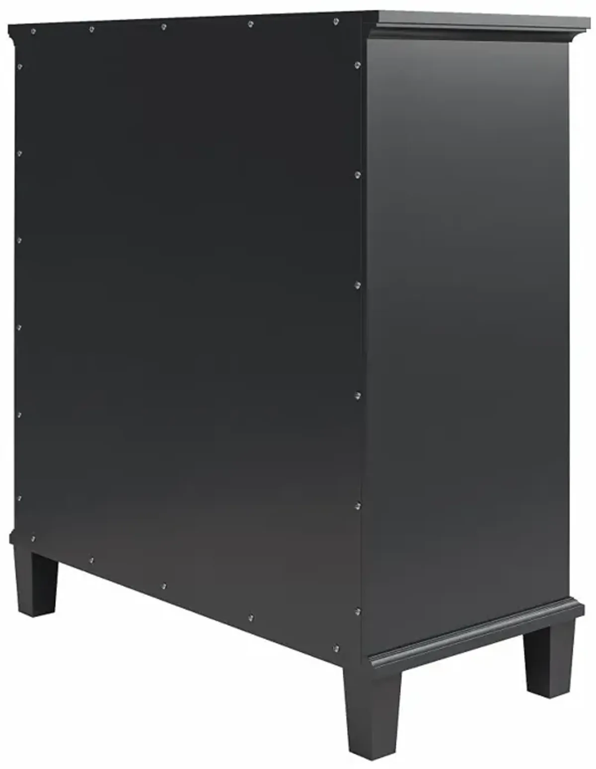 Celeste Black Accent Cabinet with Glass Doors