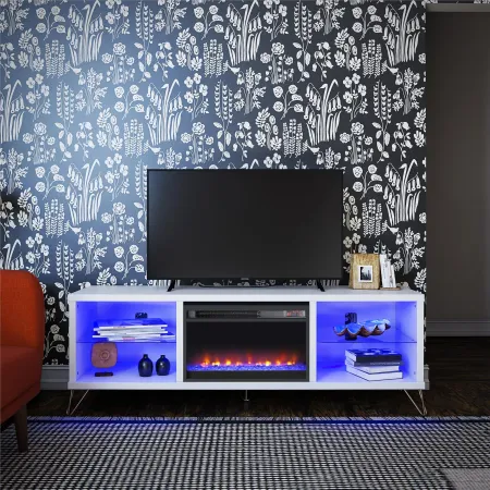 Finley 70" White Fireplace TV Stand