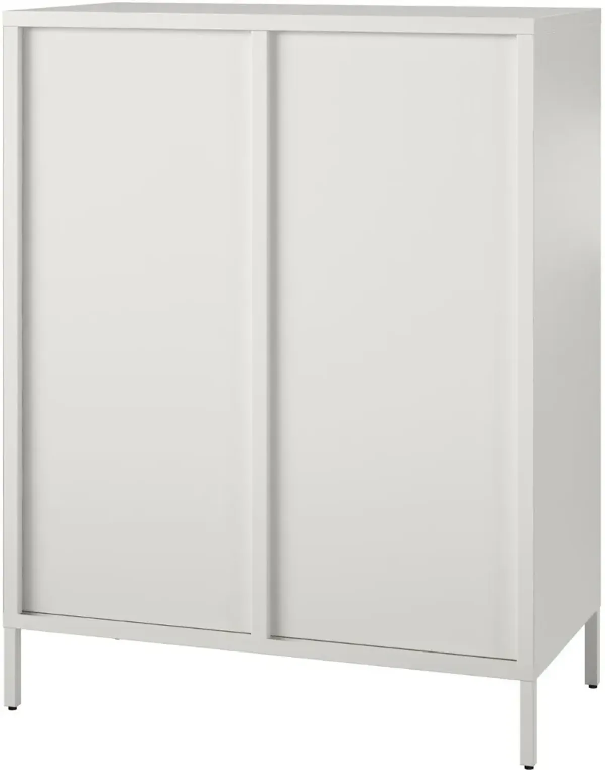 Ashbury White 40"H Accent Cabinet with Fluted Glass Doors