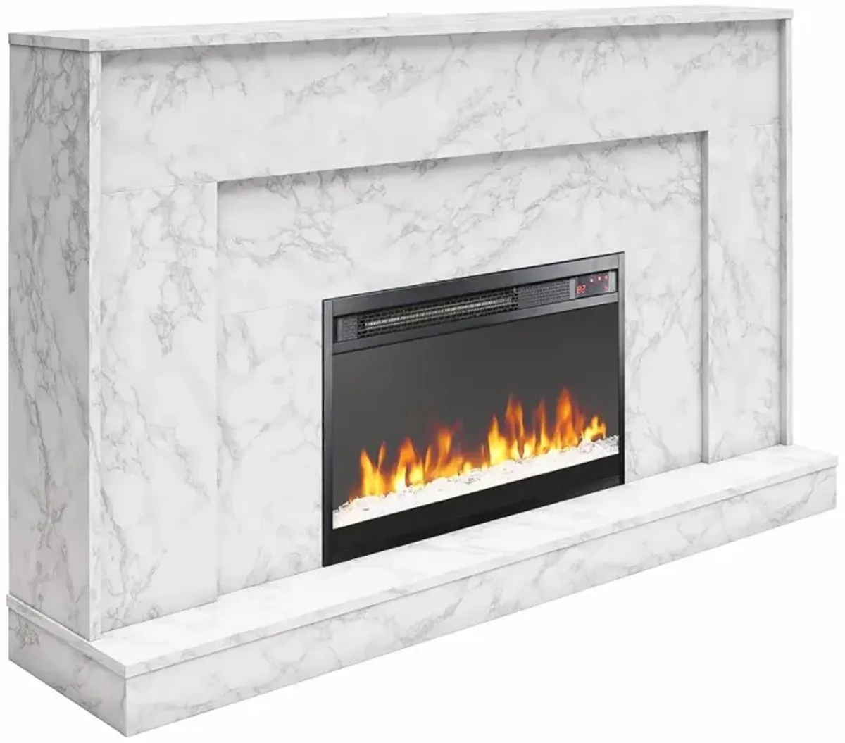 Liberty White and Gray Mantel Fireplace