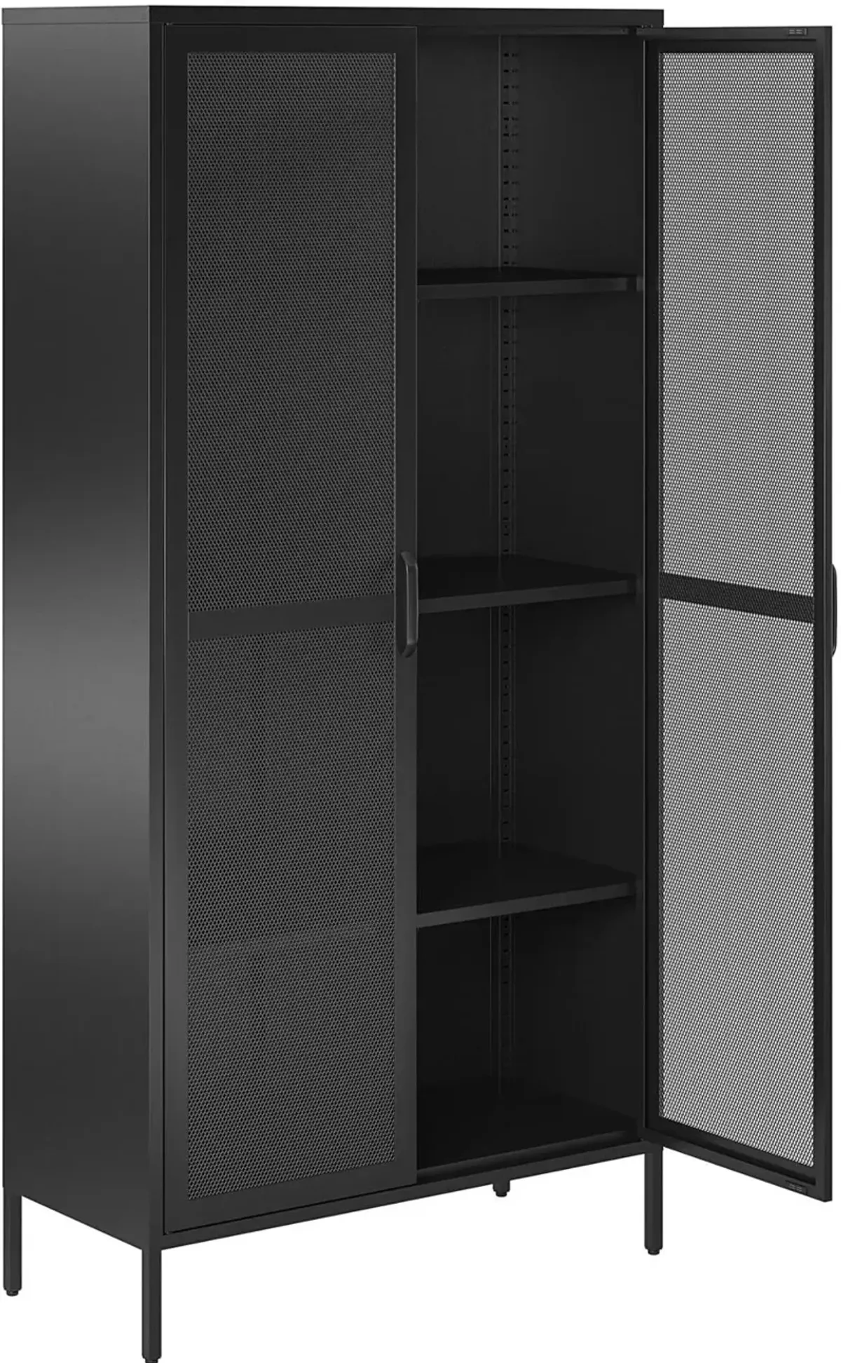 Sunset District Black Tall Metal Storage Cabinet