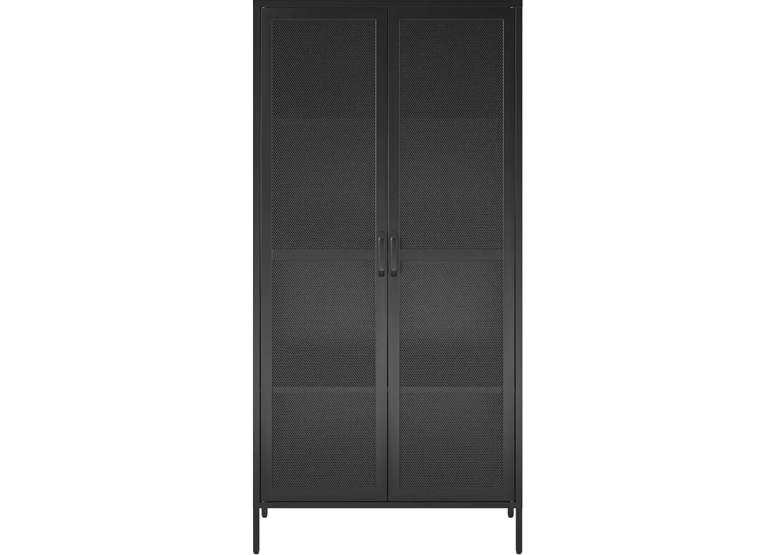 Sunset District Black Tall Metal Storage Cabinet