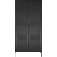 Sunset District Black Tall Metal Storage Cabinet