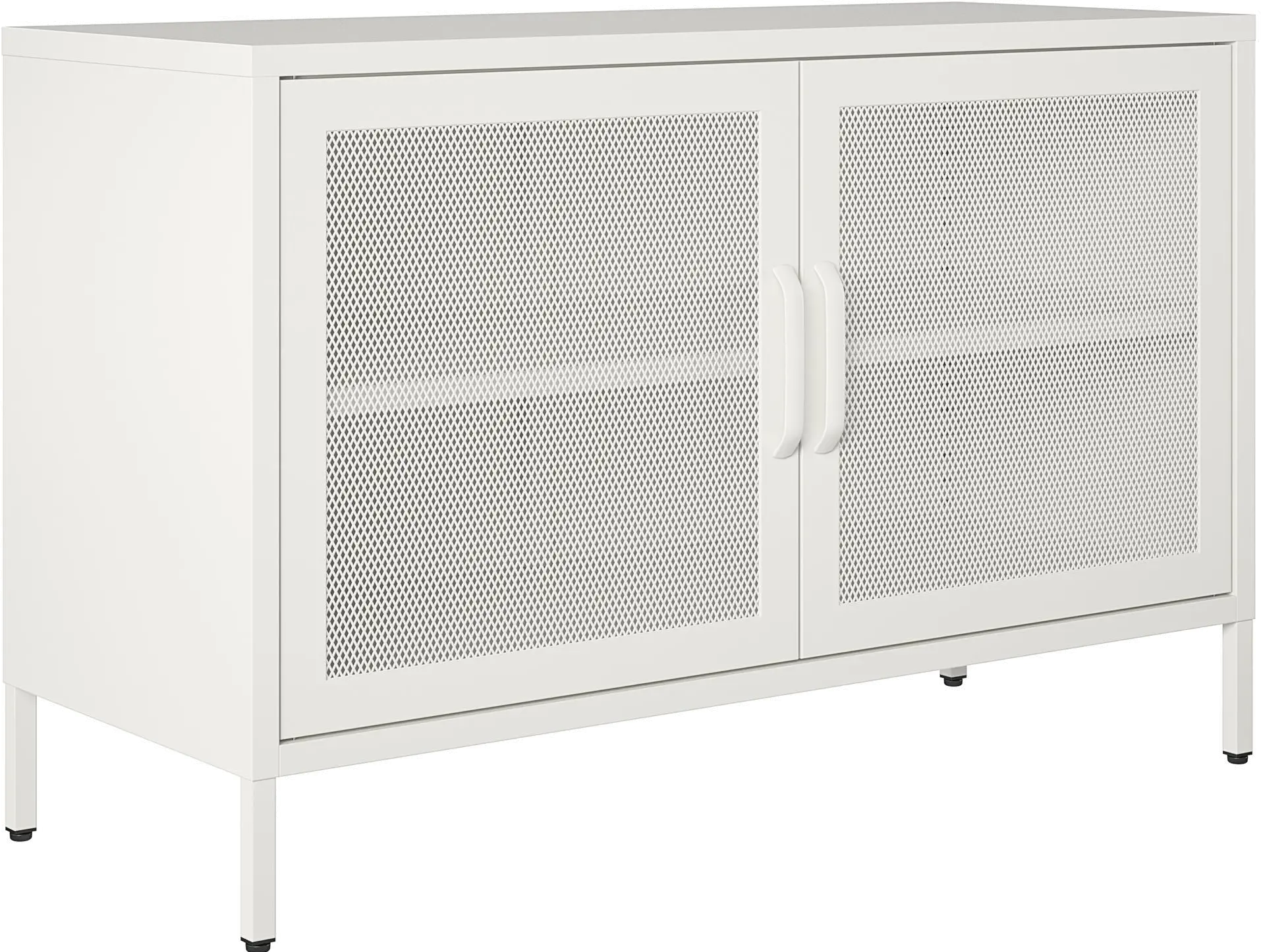 Sunset District White Metal 2-Door Storage Cabinet