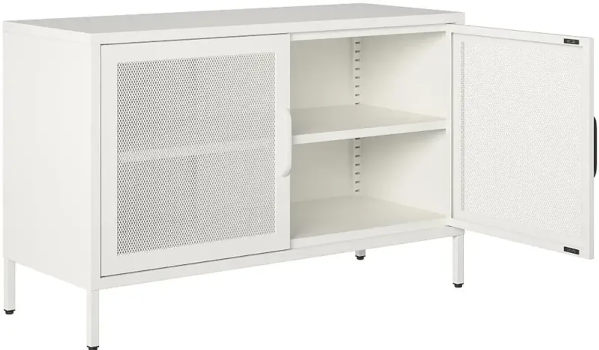 Sunset District White Metal 2-Door Storage Cabinet