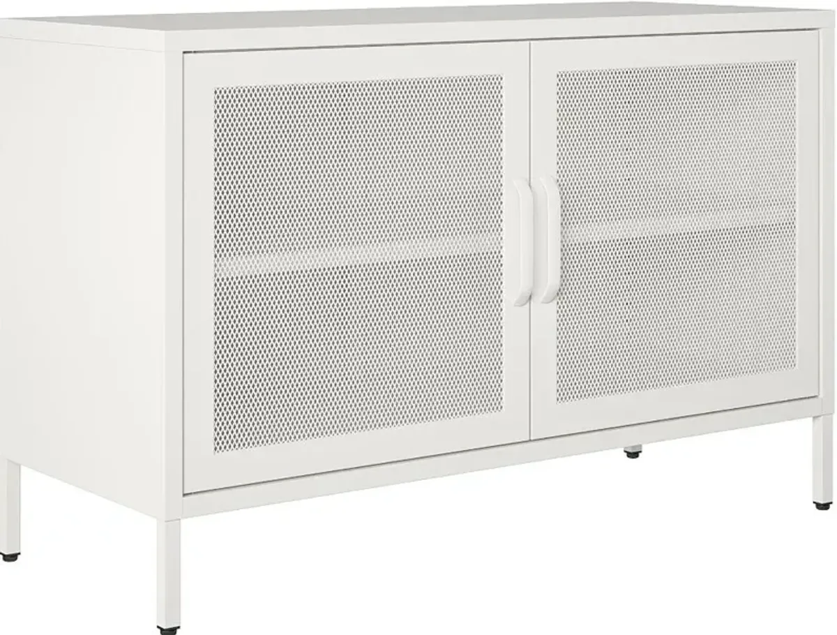 Sunset District White Metal 2-Door Storage Cabinet