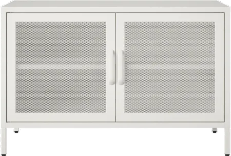 Sunset District White Metal 2-Door Storage Cabinet