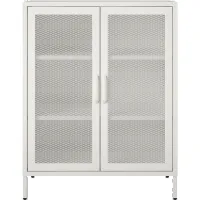 Sunset District White Metal 40"H Accent Cabinet