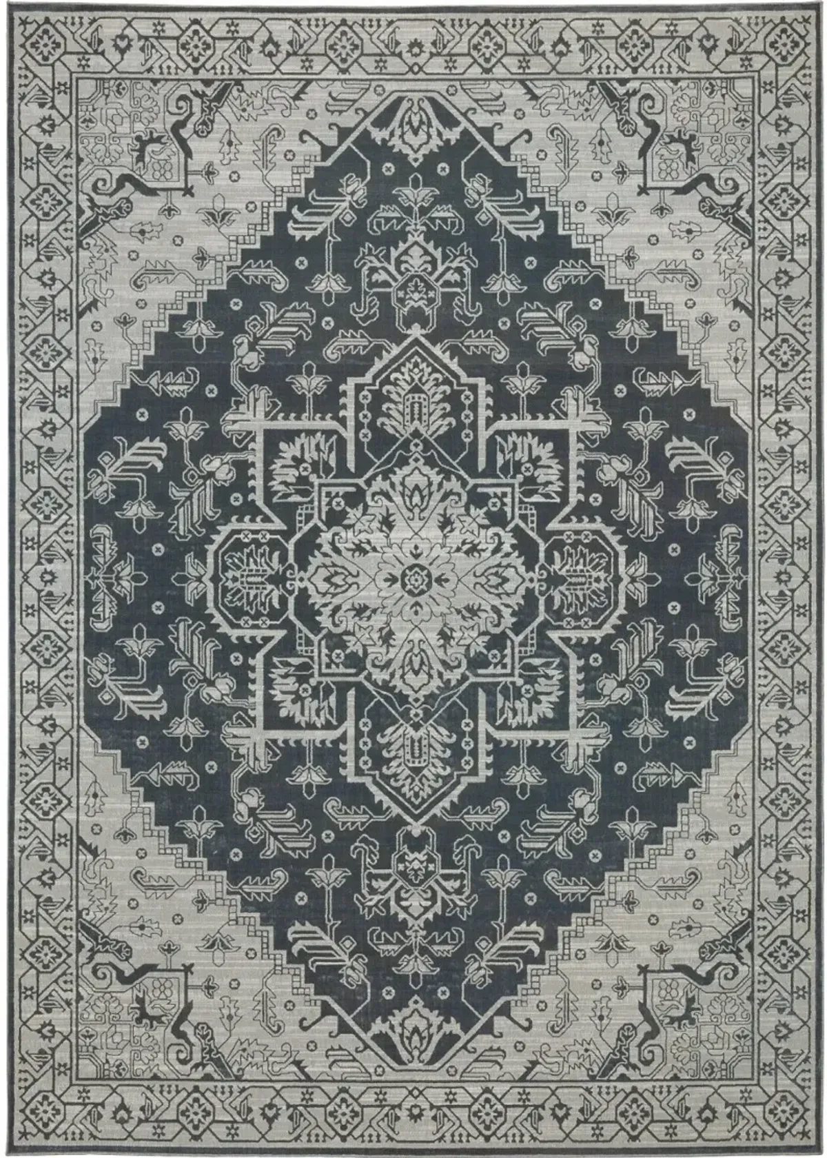 Intrigue 5 x 8 Blue and Beige Area Rug