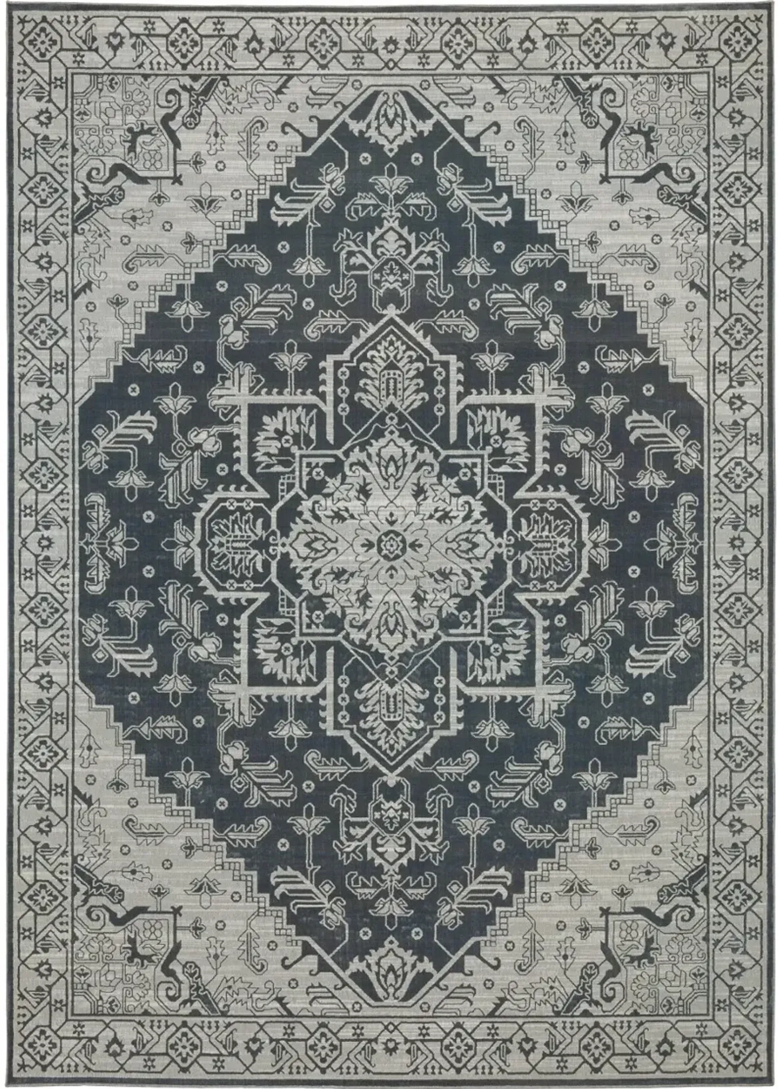 Intrigue 5 x 8 Blue and Beige Area Rug