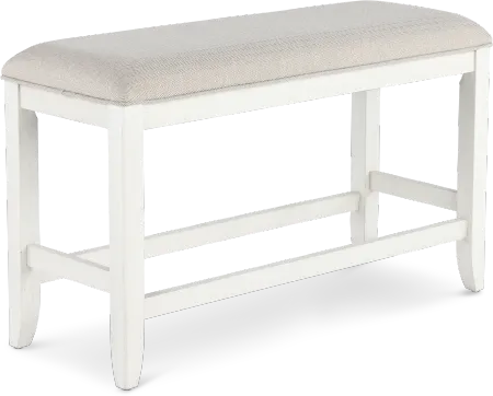 Willow White Counter Height Dining Bench