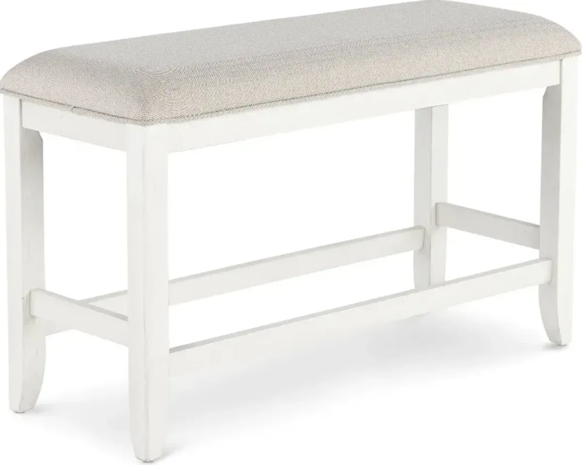 Willow White Counter Height Dining Bench