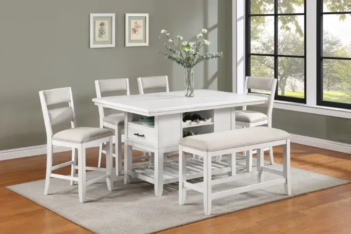 Willow White 5 Piece Counter Height Dining Set