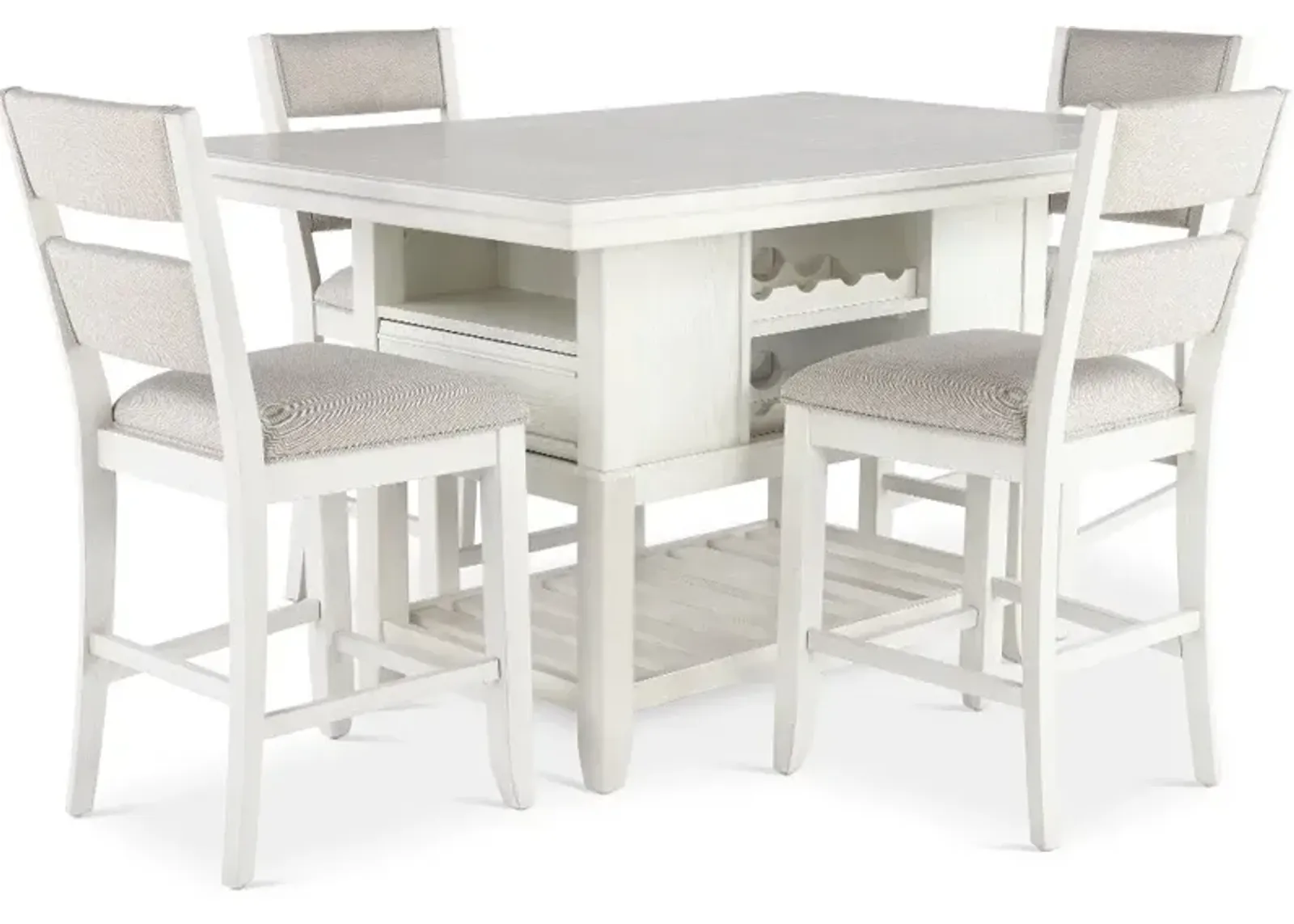 Willow White 5 Piece Counter Height Dining Set