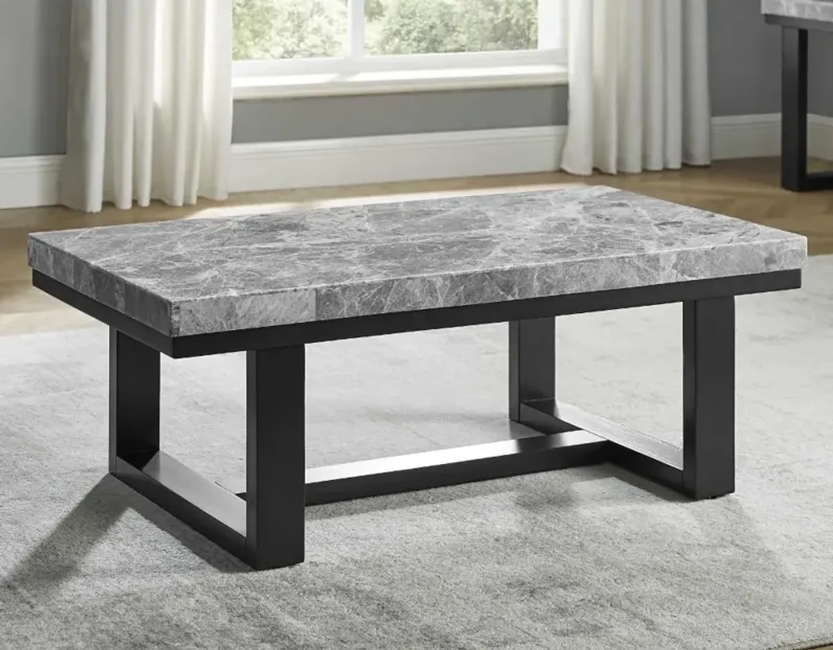 Luca Black and Gray Marble Coffee Table