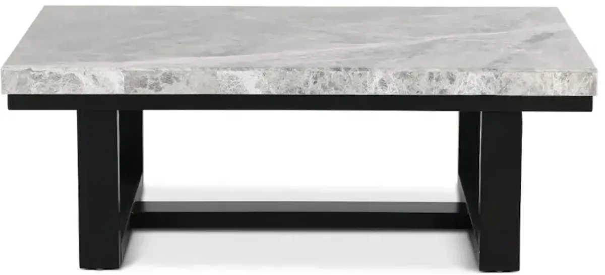 Luca Black and Gray Marble Coffee Table
