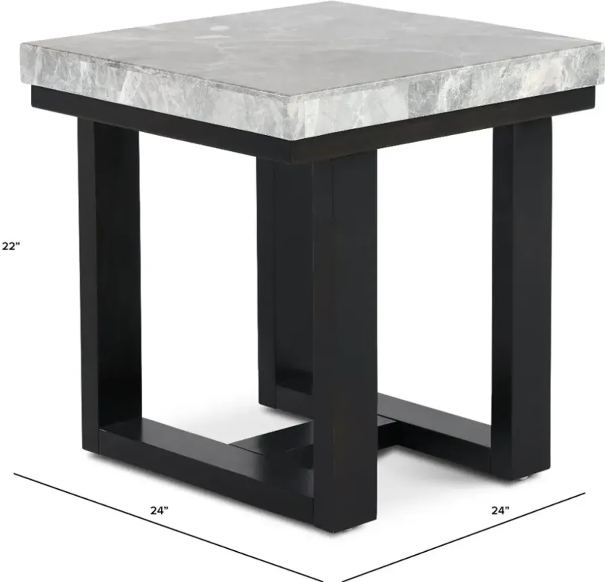 Luca Gray Marble End Table