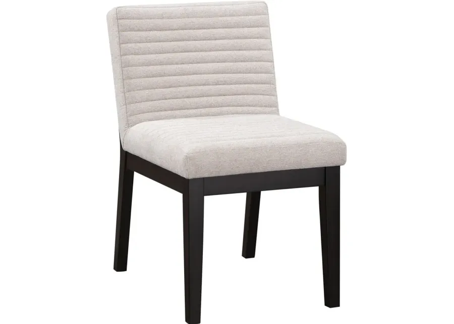 Jax Dark Brown and Light Gray Upholstered Dining Chair