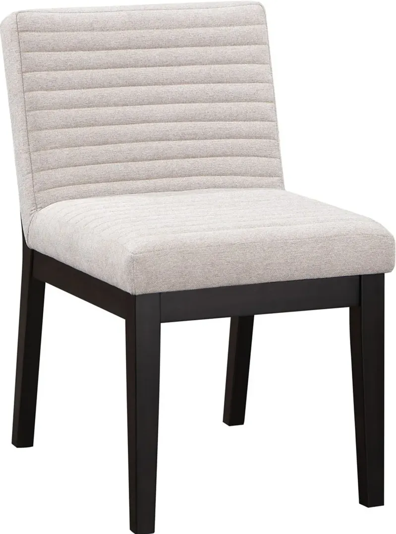 Jax Dark Brown and Light Gray Upholstered Dining Chair