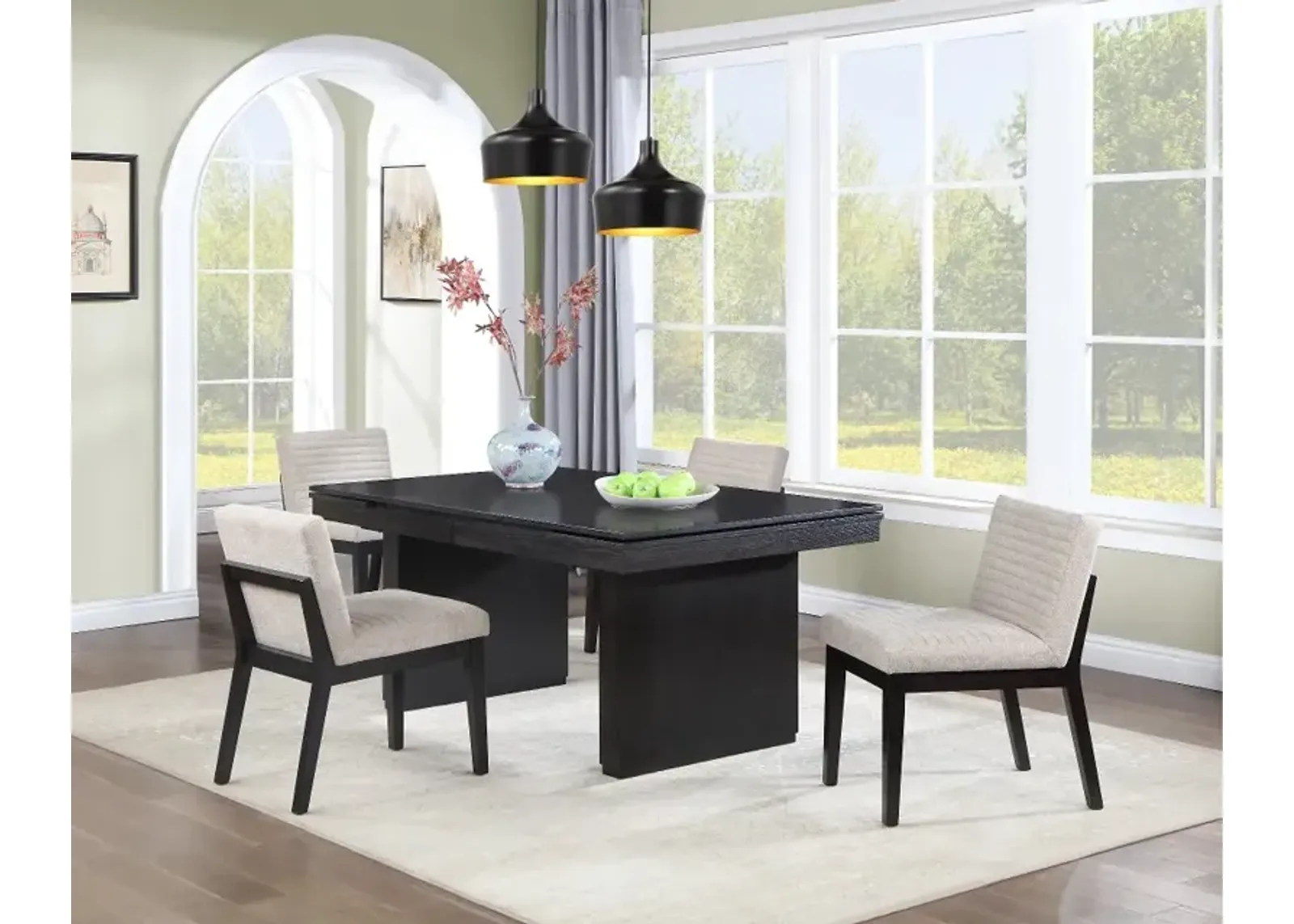 Jax Dark Brown 5 Piece Dining Set