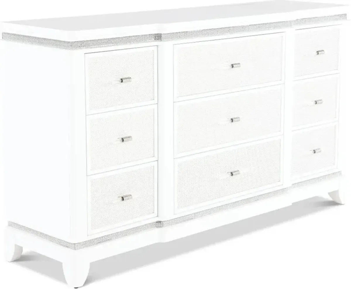 Celeste Sparkle White Dresser