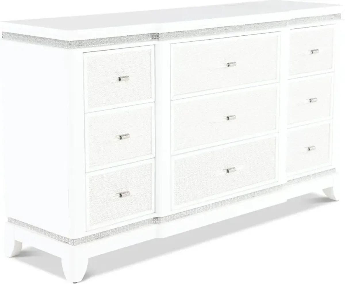 Celeste Sparkle White Dresser