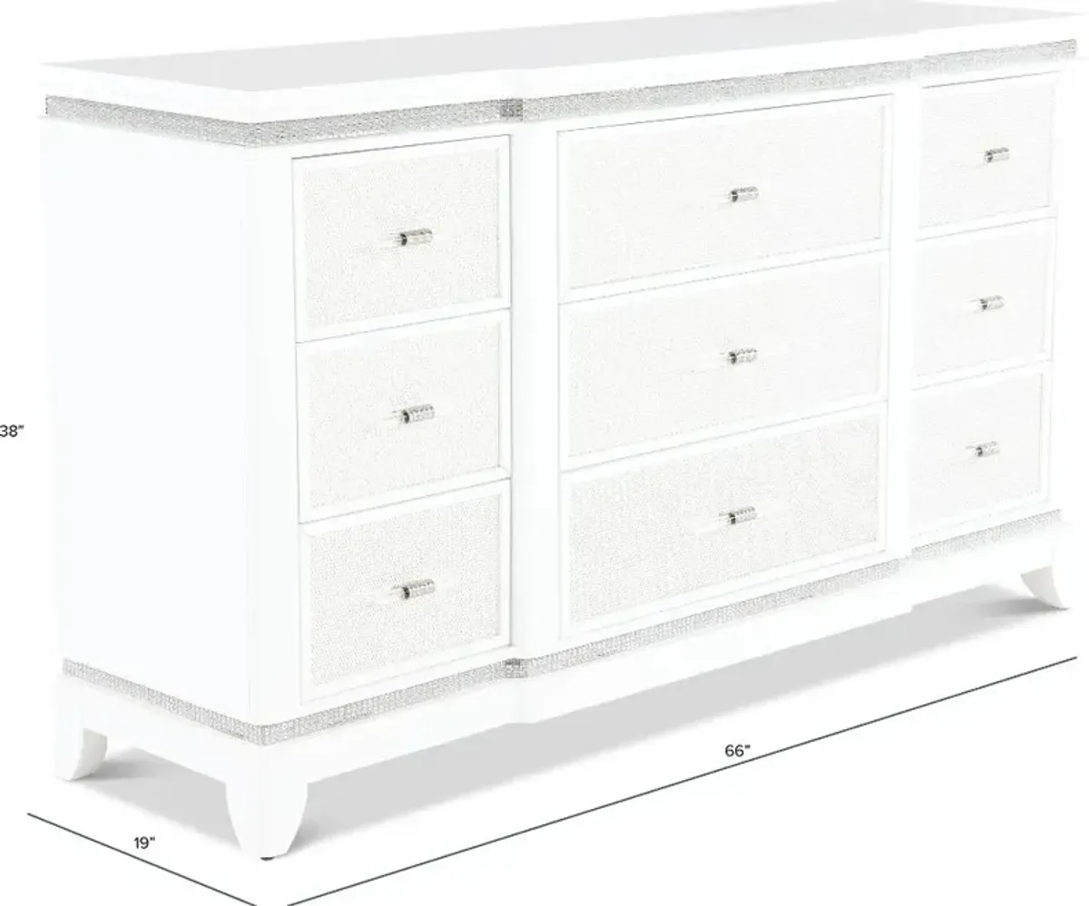 Celeste Sparkle White Dresser